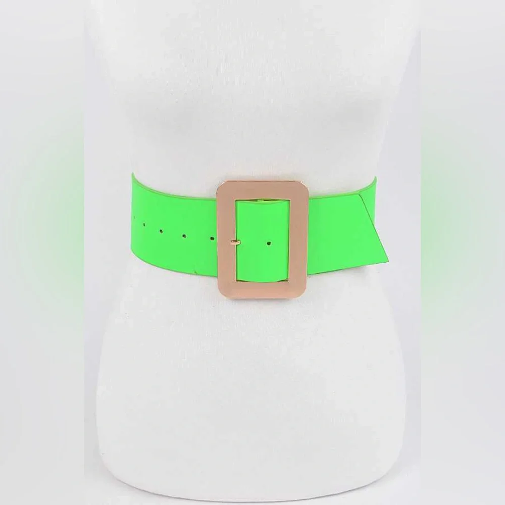 Neon Vegan Leather Waist Statement Belt